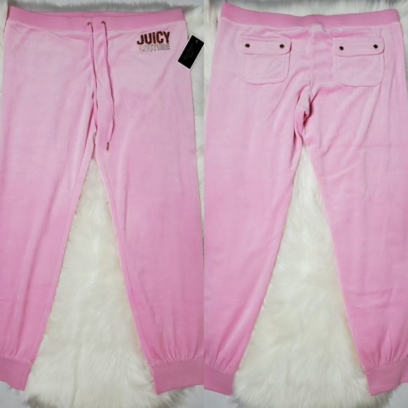 Juicy Couture Pink Velour Tracksuit Jogger Set - Picture 6 of 8